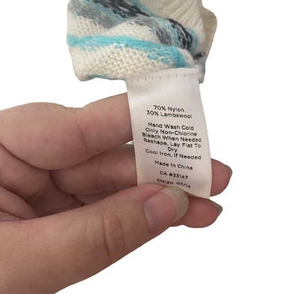 𝅺talbots Off White & Blue Lambswool Blend Sweater - Picture 3 of 6